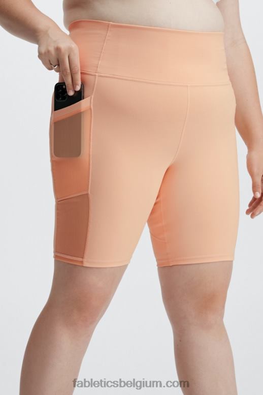 baksteen/mandarijn vrouwen on-the-go powerhold high-waisted 9'' short Fabletics LH20J519