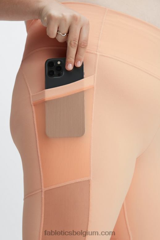 baksteen/mandarijn vrouwen on-the-go powerhold high-waisted 9'' short Fabletics LH20J519