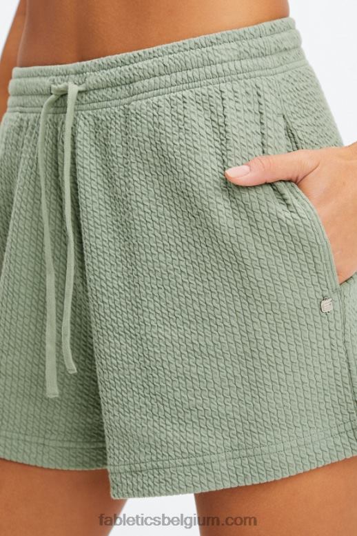 cacao tijgerin/cacao-logo vrouwen gekreukte short met hoge taille Fabletics LH20J483