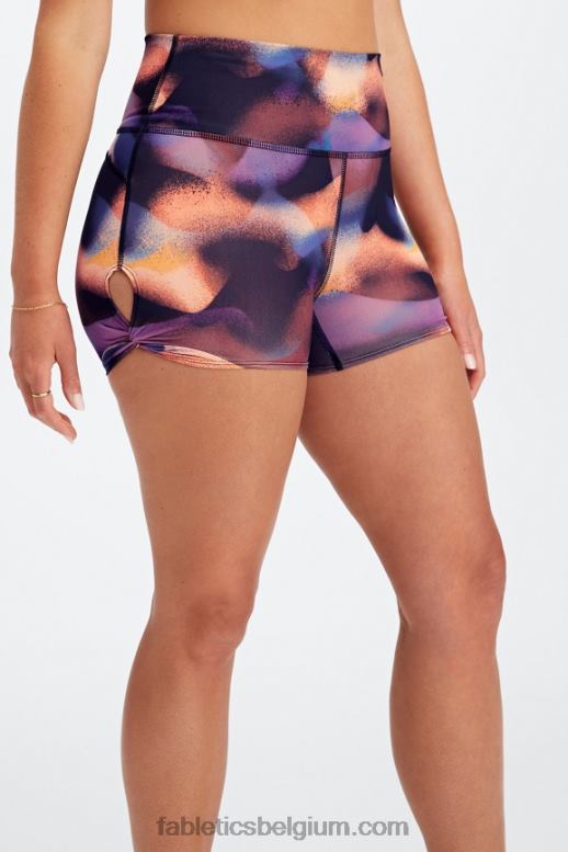 celeste/klassiek wit vrouwen oasis pureluxe hoog getailleerde twist 3'' short Fabletics LH20J439