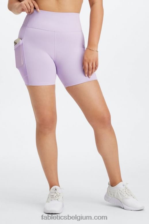 chill/mat goud vrouwen on-the-go powerhold high-waisted 6'' short 6 Fabletics LH20J257