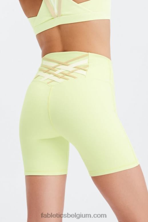 citroencreme/multi vrouwen boost powerhold hoog getailleerde 6'' short Fabletics LH20J414