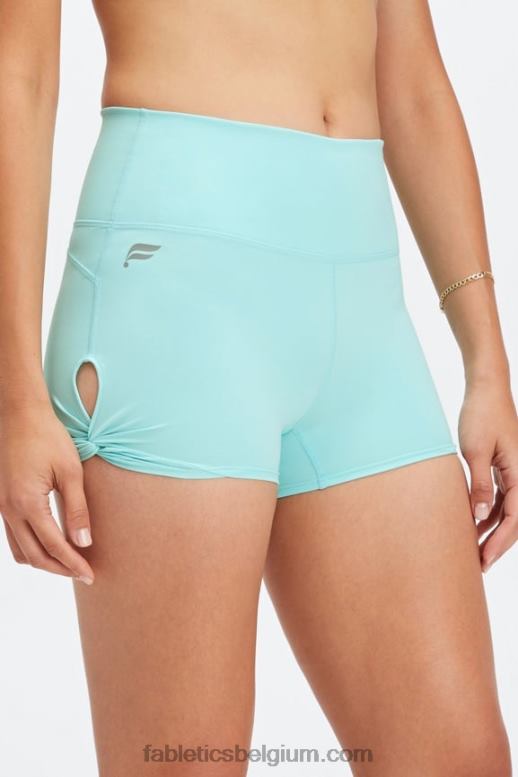 diep marineblauw/multi vrouwen oasis pureluxe hoog getailleerde twist 3'' short Fabletics LH20J437