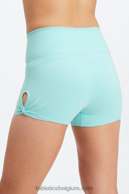 diep marineblauw/multi vrouwen oasis pureluxe hoog getailleerde twist 3'' short Fabletics LH20J437