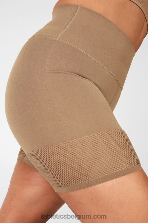 diep marineblauw/reflecterend logo vrouwen sculptknit short met hoge taille Fabletics LH20J587