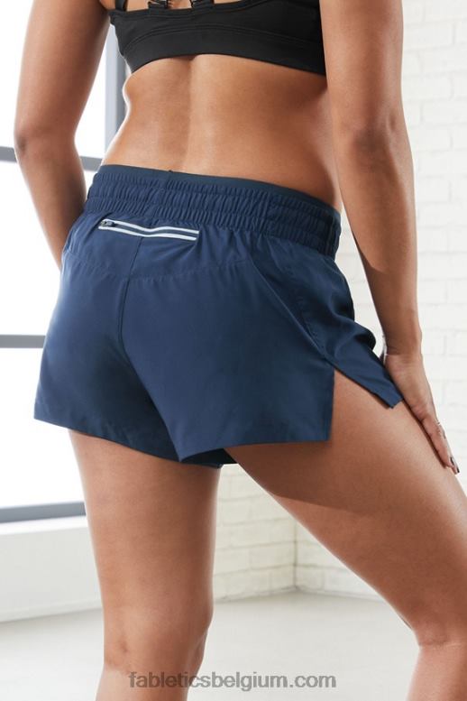 diep marineblauw/reflecterend zilver vrouwen adem mid-rise lopen kort Fabletics LH20J272