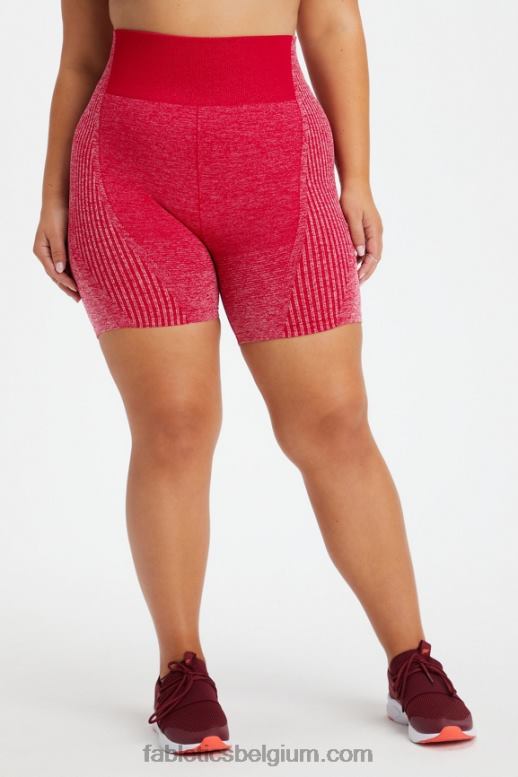 donkere zoete kers/soft shell vrouwen ombre naadloze ultrahoge taille 6 "short Fabletics LH20J406