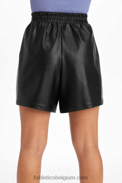 eiland ontsnapping / diepe marine vrouwen vegan leren short met hoge taille Fabletics LH20J356