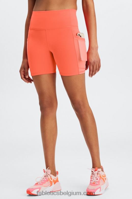 elektrisch violet/luchtpaars vrouwen on-the-go powerhold high-waisted 6'' short 6 Fabletics LH20J256