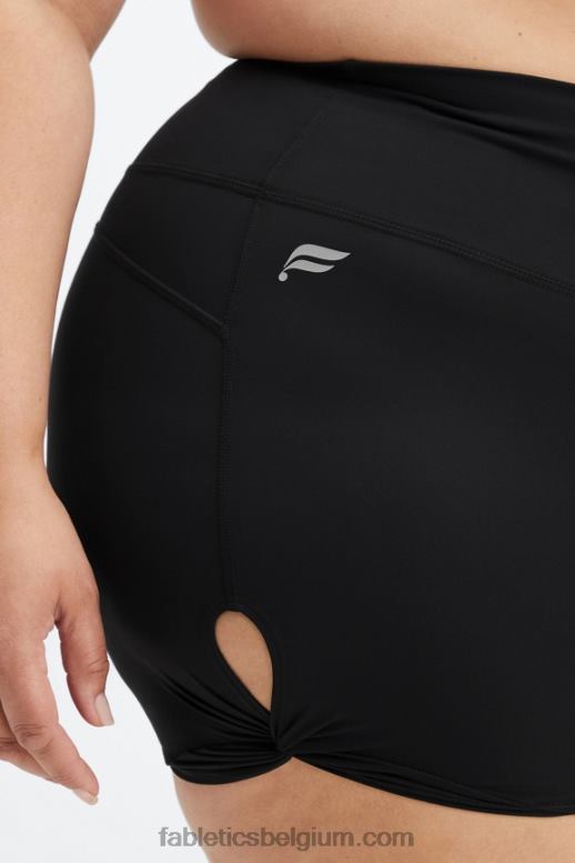 elektrische roos/golvende jachtluipaard vrouwen oasis pureluxe hoog getailleerde twist 3'' short Fabletics LH20J441