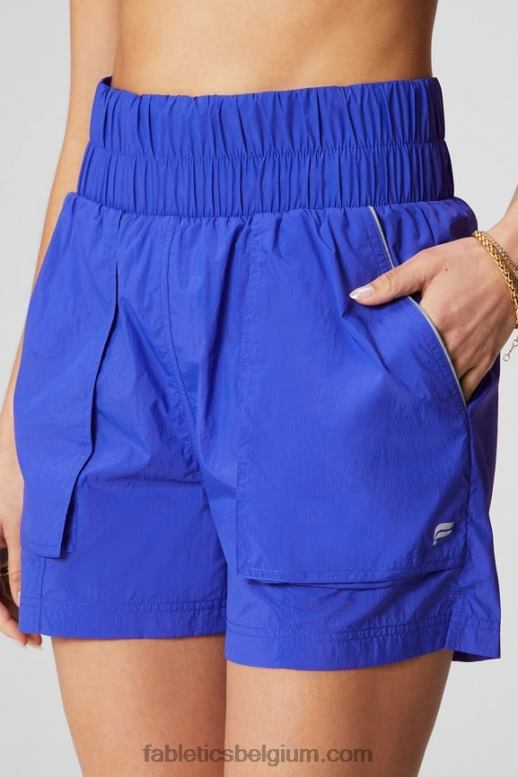 extreem koninklijk/reflecterend zilver vrouwen nylon short met ultrahoge taille Fabletics LH20J605