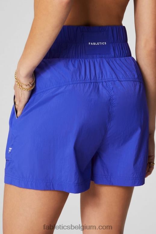 extreem koninklijk/reflecterend zilver vrouwen nylon short met ultrahoge taille Fabletics LH20J605
