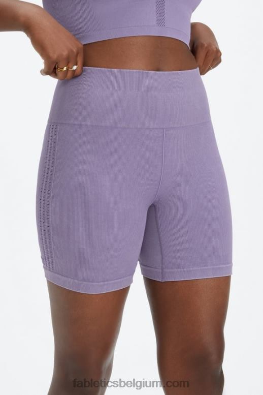 folie stealth/wit vrouwen sync naadloze high-waisted 6'' short Fabletics LH20J351