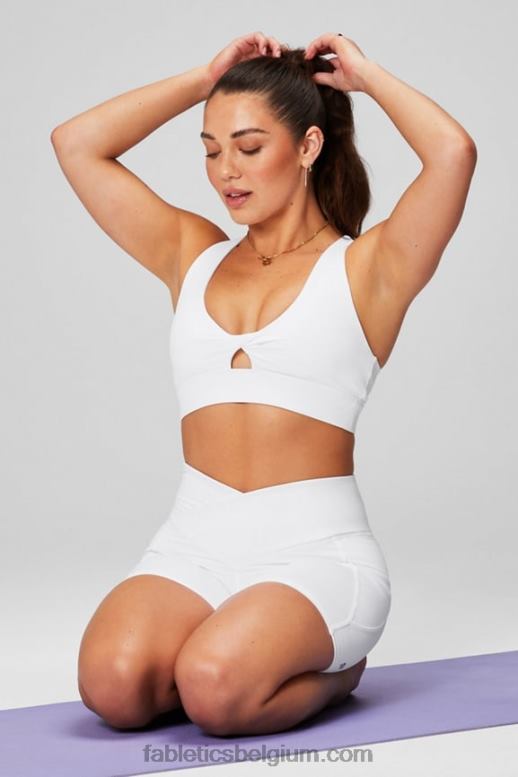 geluksgroene palm/klassiek wit vrouwen oasis pureluxe hw crossover 6'' kort Fabletics LH20J314