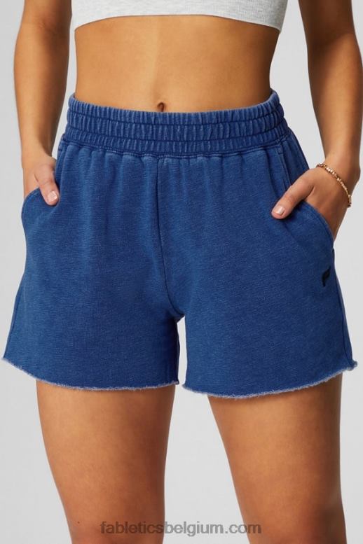 gewassen elektrische kers/wit vrouwen indigo go-to sweatshort Fabletics LH20J620