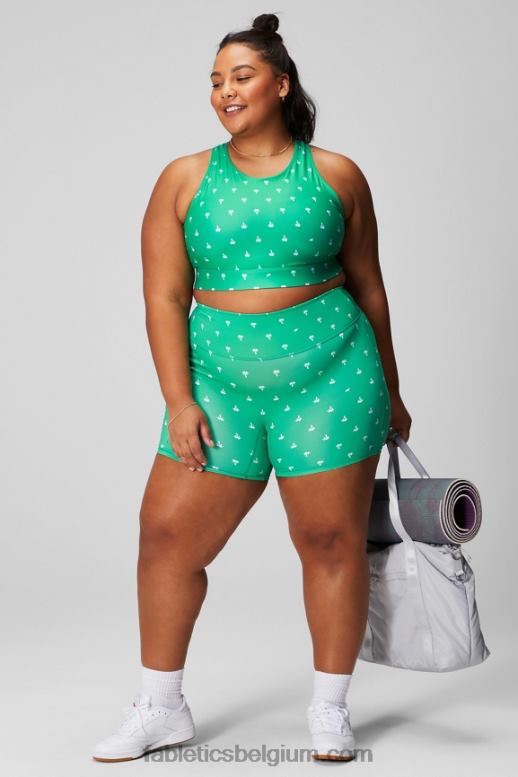gewassen elektrische kers/wit vrouwen overal motion365+ high-waisted 6'' short Fabletics LH20J619