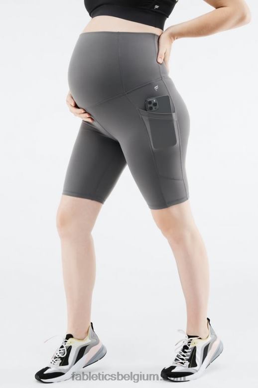 groene reptilia/blad vrouwen pureluxe zwangerschapsshort van 9'' met hoge taille Fabletics LH20J512