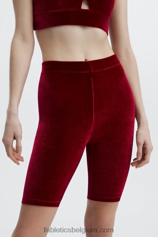 hazelaar/safari vrouwen hoog getailleerde velours short 9 Fabletics LH20J530