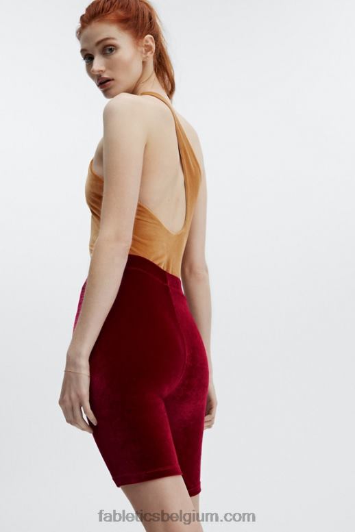 hazelaar/safari vrouwen hoog getailleerde velours short 9 Fabletics LH20J530
