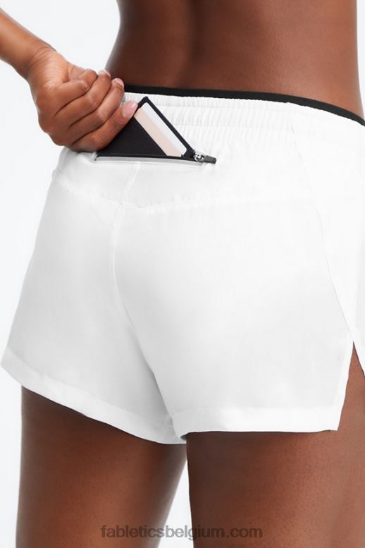 helder wit/zwart/reflecterend zilver vrouwen adem mid-rise lopen kort Fabletics LH20J277