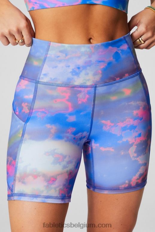 ijsblokje/wazig iris-logo vrouwen oasis pureluxe hoog getailleerde 6'' short 9 Fabletics LH20J282