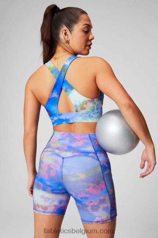 ijsblokje/wazig iris-logo vrouwen oasis pureluxe hoog getailleerde 6'' short 9 Fabletics LH20J282