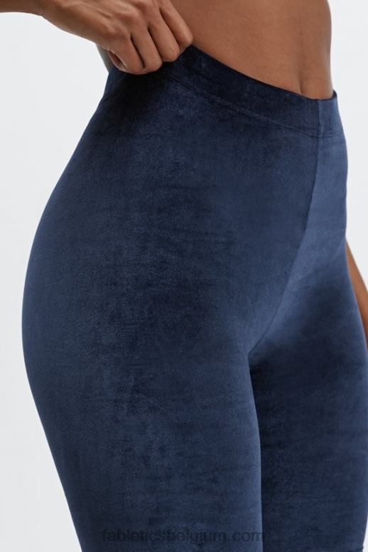 iriserende mokka/zandduin vrouwen hoog getailleerde velours short 9 Fabletics LH20J528