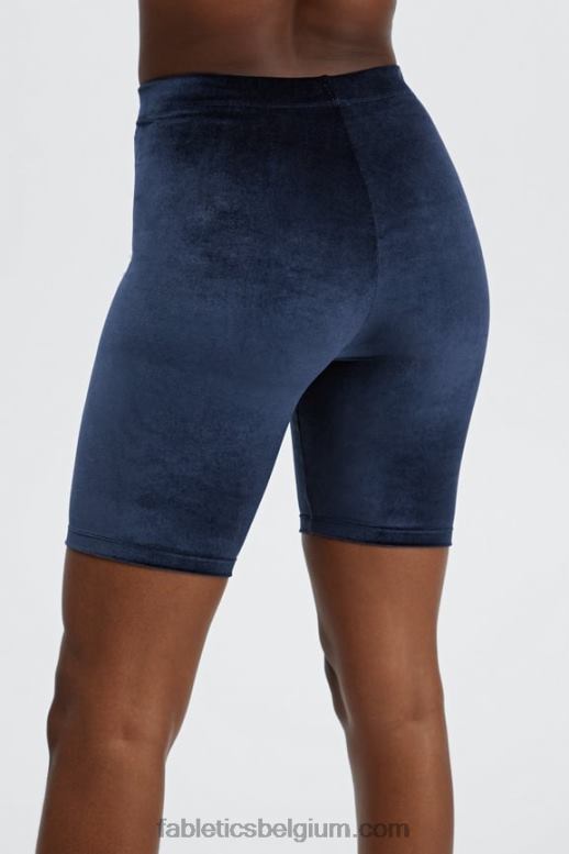iriserende mokka/zandduin vrouwen hoog getailleerde velours short 9 Fabletics LH20J528