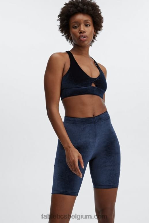 iriserende mokka/zandduin vrouwen hoog getailleerde velours short 9 Fabletics LH20J528