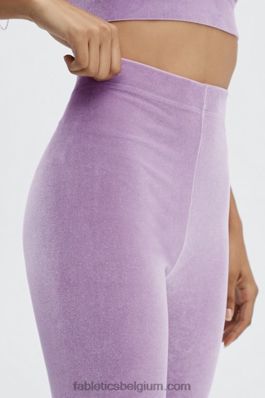 iriserende mokka/zandduin vrouwen hoog getailleerde velours short 9 Fabletics LH20J529