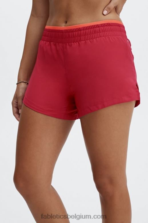 kardinaal/vreugdevuur/reflecterend zilver vrouwen adem mid-rise lopen kort Fabletics LH20J279