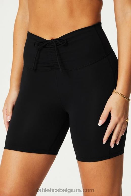 klassiek wit/grafisch vrouwen pureluxe short van 15 cm met ultrahoge taille en ruches Fabletics LH20J610