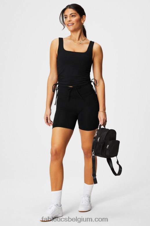 klassiek wit/grafisch vrouwen pureluxe short van 15 cm met ultrahoge taille en ruches Fabletics LH20J610