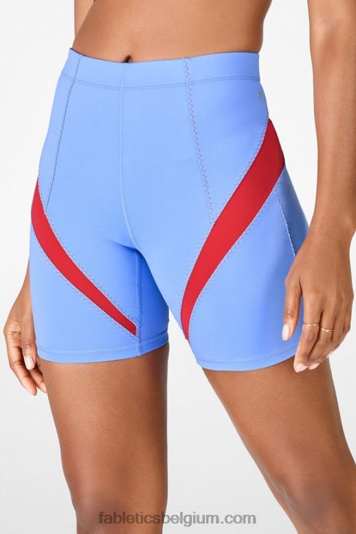kristalblauw/persimmon vrouwen hoog getailleerde motion365 short 6" Fabletics LH20J593