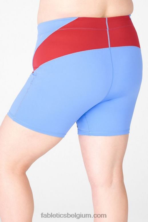 kristalblauw/persimmon vrouwen hoog getailleerde motion365 short 6