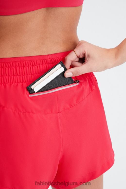 lipstick rood/reflecterend zilver vrouwen adem mid-rise lopen kort Fabletics LH20J273
