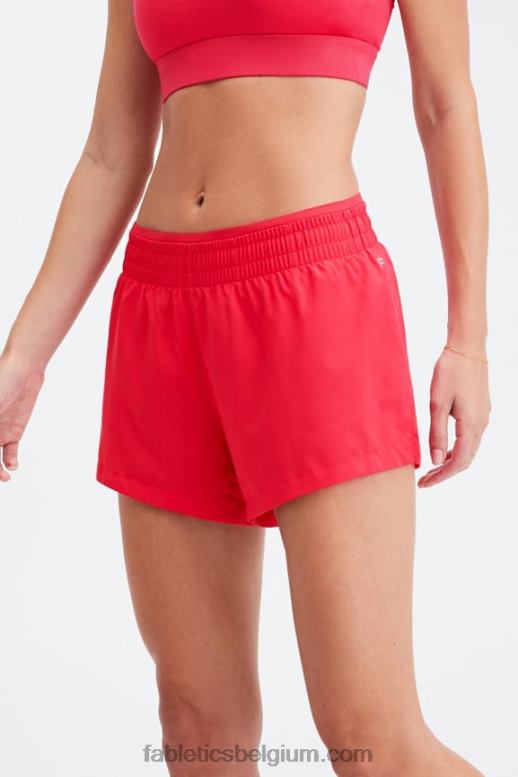 lipstick rood/reflecterend zilver vrouwen adem mid-rise lopen kort Fabletics LH20J273