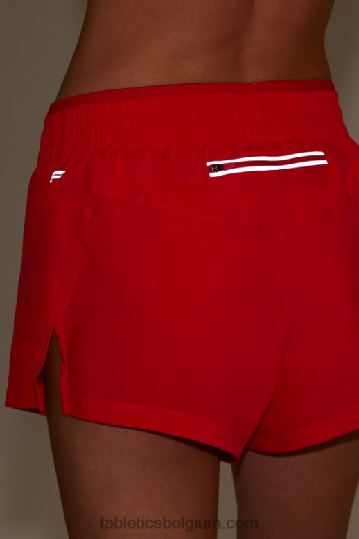 lipstick rood/reflecterend zilver vrouwen adem mid-rise lopen kort Fabletics LH20J273