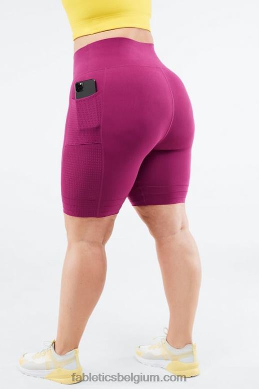 maagdenpalm punch/pickleball afbeelding vrouwen hoog getailleerde sculptknit pocket short Fabletics LH20J545