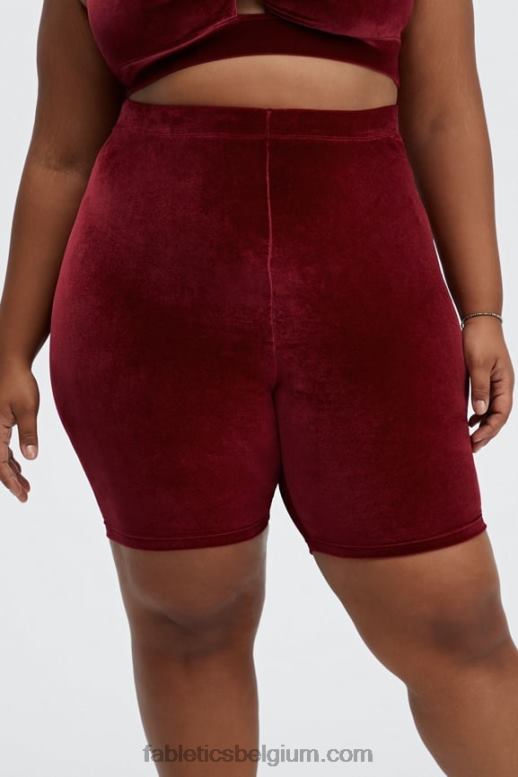 marine/jachthaven vrouwen hoog getailleerde velours short 9 Fabletics LH20J531
