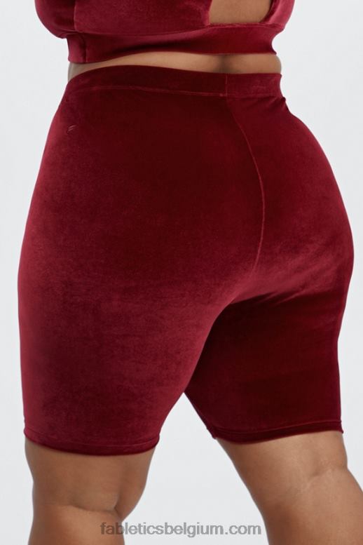 marine/jachthaven vrouwen hoog getailleerde velours short 9 Fabletics LH20J531