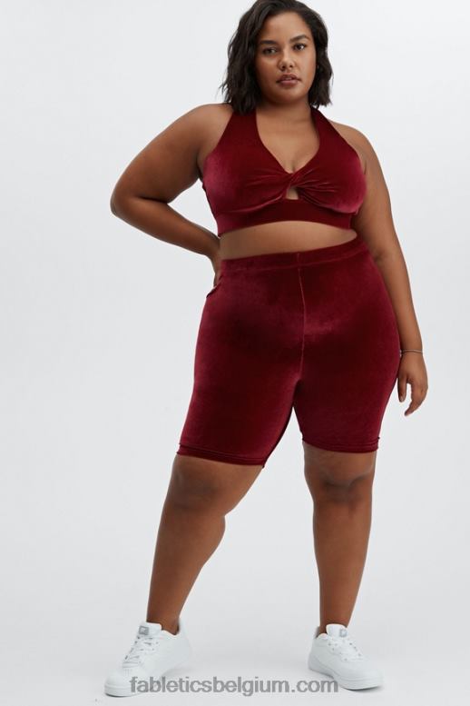 marine/jachthaven vrouwen hoog getailleerde velours short 9 Fabletics LH20J531