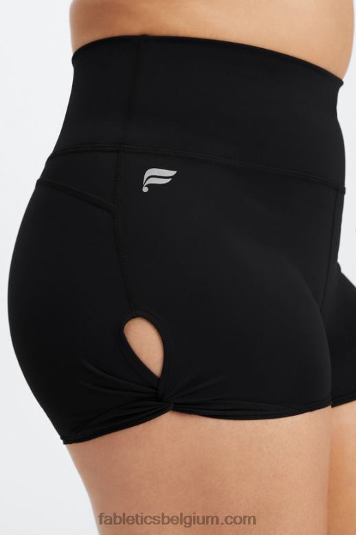 markeerstift golvende jachtluipaard/gemarmerde zebra vrouwen oasis pureluxe hoog getailleerde twist 3'' short Fabletics LH20J440