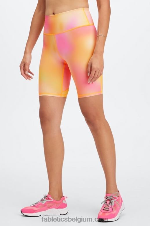 middengrijs/fantoom vrouwen definiëren powerhold high-waisted 9'' short 17 Fabletics LH20J330