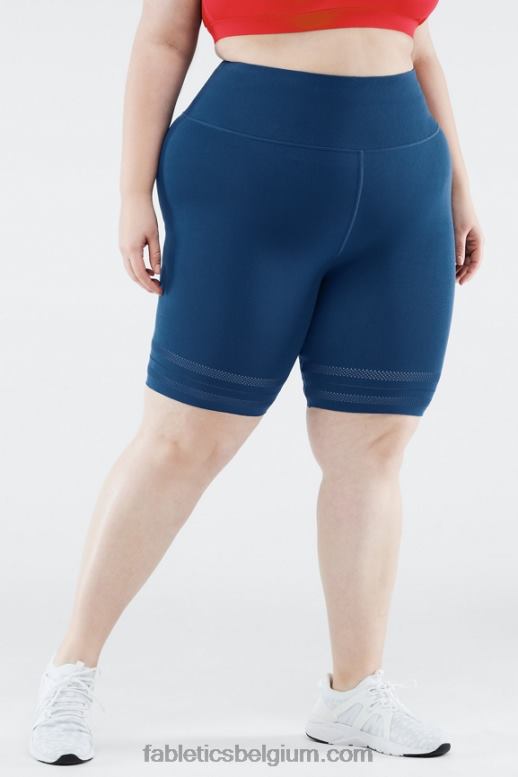 new wave bloemen/atletische club vrouwen sculptknit geperforeerde short met hoge taille Fabletics LH20J579