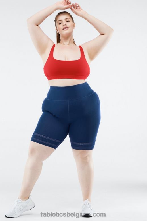 new wave bloemen/atletische club vrouwen sculptknit geperforeerde short met hoge taille Fabletics LH20J579
