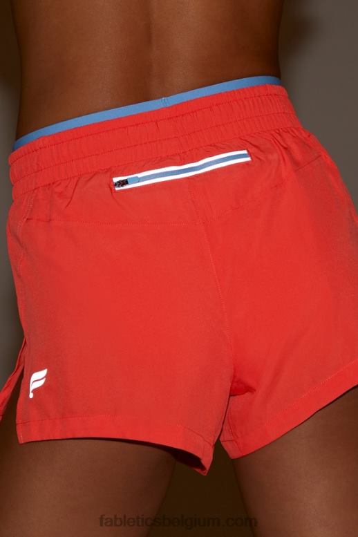 oranje nectar/eilandontsnapping/reflecterend zilver vrouwen adem mid-rise lopen kort Fabletics LH20J274