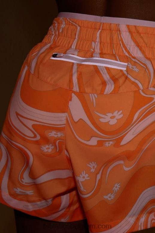 oranje pop marmer madeliefje/reflecterend zilver vrouwen adem mid-rise lopen kort Fabletics LH20J276