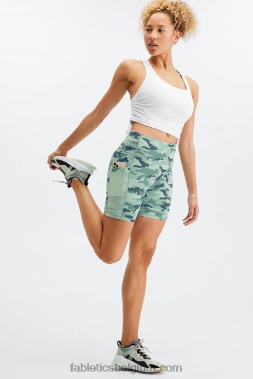 orchidee rook/wit vrouwen on-the-go powerhold high-waisted 6'' short 7 Fabletics LH20J262