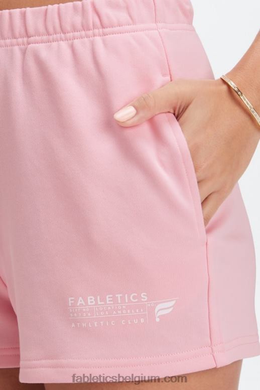 orchidee roze/atletische club vrouwen lichtgewicht go-to slim sweatshort Fabletics LH20J374
